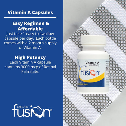 Bariatric Fusion Vitamin A, 3000 mcg of Retinyl Palmitate, Post Bariatric Surgery Supplement, 60 Count...