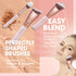 Pro Face Contour Brush Set - Synthetic Contouring Sculpting and Highlighting Kit - Cream Blush Powder Flat Nose Cheek Round Small Angled Fan Taper...