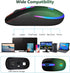 HOTLIFE Wireless Bluetooth Mouse, LED Rechargeable Slient Mouse with Dual Modes (Bluetooth 5.1+USB C/Type-c) 2.4GHz Computer Bluetooth Mouse for L...