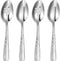KEAWELL Premium Louis Hammered Serving Spoons, 18/10 Stainless Steel, Fine Spoon Set with Squared Edge, Dishwasher Safe, Silver Serving utensils (...