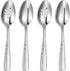 KEAWELL Premium Louis Hammered Serving Spoons, 18/10 Stainless Steel, Fine Spoon Set with Squared Edge, Dishwasher Safe, Silver Serving utensils (...
