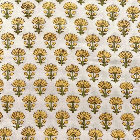 E-Tailor® Cotton Fabric India Hand Block Print Floral Fabric Ideal for Dress Making, Craft and Arts, Patchwork, Quilting, Doll Making, DIY Craft-1...