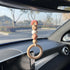 Cute Rainbow Car Rear View Mirror Hanging Accessories Silicone Beaded Car Interior Mirror Decor Accessories, Personalized Wood Car Charm Essential...