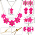 6 Pcs Flower Necklace Earrings and Bracelet Set Floral Jewelry Sets Choker Statement Necklace for Women...