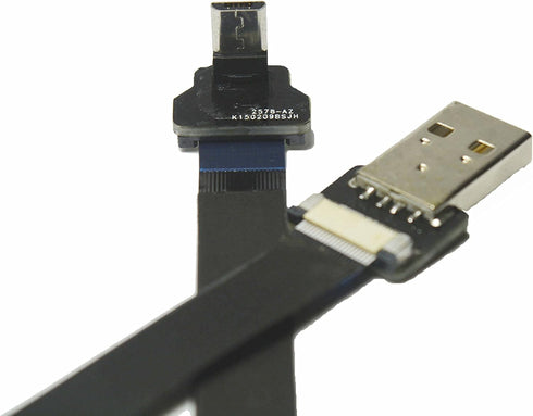 Slim Micro USB FPV Flat Slim Thin Ribbon FPC Cable Micro USB 90 Degree Angled up to Standard USB A for Synchronizing and Charging Black (30CM)...