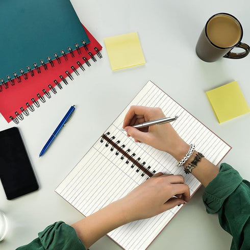 Coopay 4 Pack A5 Hardcover Spiral Notebook College Ruled Notebooks Journal Diary Planner Lined Notebook with Removable dividers for School Office ...