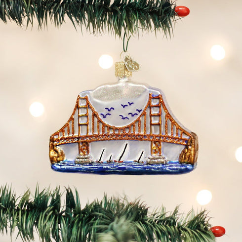 Old World Christmas Cities, Places and Landmarks Glass Blown Ornaments for Christmas Tree Golden Gate...