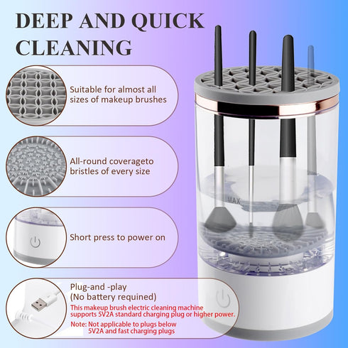 Newest Automatic makeup Brush Cleaner Machine,Electric Brushly Pro Cosmetic Spinning Brush Cleaner and Dryer, Fit for All Size Makeup Brush Access...