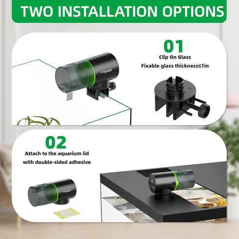 FREESEA Automatic Fish Feeder for Aquarium: Auto Fish Food Dispenser with Timer for Small Tank Betta Turtle - Battery Vacation Self Feeding for Fl...