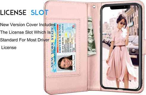 Tekcoo Wallet Case for iPhone 11 / iPhone11 (6.1 inch) 2019 Luxury ID Cash Credit Card Slots Holder Carrying Pouch Folio Flip PU Leather Cover [De...