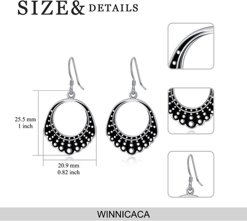 WINNICACA Dissent Collar Earrings Sterling Silver RBG Gifts Dangle Drop Earrings Jewelry Gifts for Mothers Fans of Ruth Bader Ginsburg...