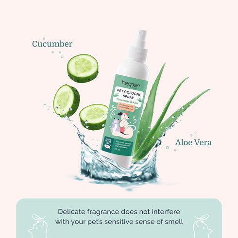 Hepper Pet Cologne Spray - Long-Lasting Dog/Cat Cologne & Perfume Spray for Pups/Kittens - Grooming Elegance & Enduring Fragrance! Aloe and Cucumb...