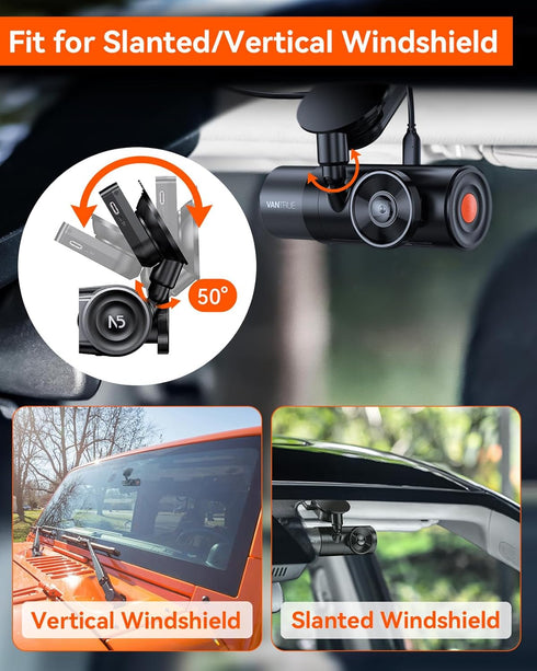 VANTRUE N5, N4 Pro Dash Cam GPS Receiver Module Type C USB Port Car Suction Cup Mount for Windows and Mac...