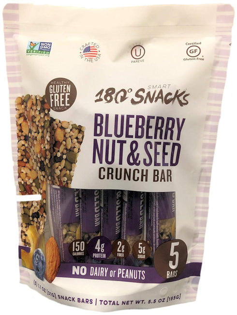 180 Snacks Fruit Nut & Seed Crunch Bar 1 Pack, 5 Snack Bars (Blueberry)...