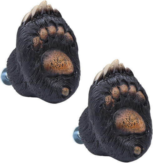 Needzo Black Bear Paw Drawer Knob Pulls, Rustic Cabin Accessory for Cabinets, Dressers and More, Installation Hardware Included, 2.2" x 1.5" x 1.7...