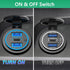 Car 12V USB Outlet Charger: Qidoe 66W Multi USB Power Socket Charger 12V Motorcycle Outlet Dual QC3.0 Port and PD 30W USB-C with Switch Waterproof...