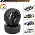 12mm Hex Preglued Wheels Tires Set 1/10 On Road RC Car Compatible with Tamiya TT02 TT01 Traxxas 4tec 2.0 3.0 Touring...