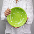 City to Cottage Handmade Lime Green and White Pottery Polka Dot Glazed 7.3inch/18.5cm, 14oz/400ml Salad, Pasta, Fruit, Cereal, Soup Bowl | Unique ...