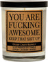 Best Friend, Gift for Women, Men - You are Awesome, Thank You Candle Gift for Her, Him, Inspirational Present for Coworker, Sister, Bestie, Funny ...
