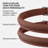 CollarDirect Rolled Leather Dog Collar, Soft Padded Round Puppy Collar, Handmade Genuine Leather Collar Dog Small Large Cat Collars 13 Colors (18-...