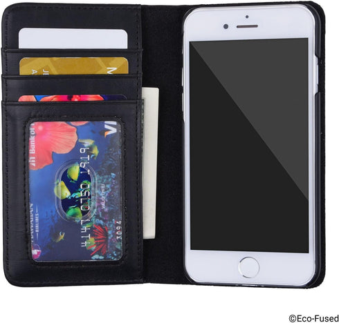 Eco-Fused Book Cover Case Compatible with Apple iPhone 8 and iPhone 7 - Wallet Style Credit Card and Bill Slots Inside - Vintage Encyclopedia Desi...