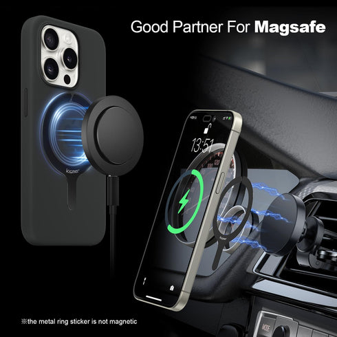 for iPhone 15 Pro Max Screen Protector Tempered Glass Screen Protector Camera Lens Protector Metal Ring Sticker for Magsafe Set with Installation ...