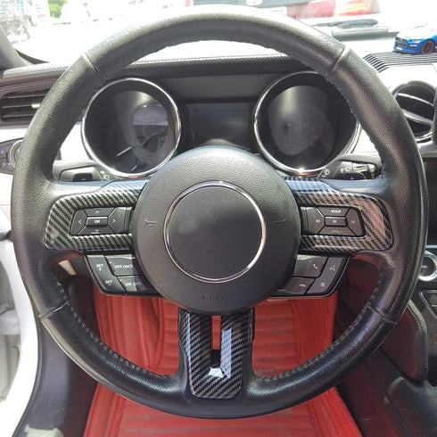 ABS Interior Steering Wheel Button Frame Cover Trim for Ford Mustang Accessories 2015 2016 2017 2018 2019 2020 2021 2022 2023 (Not for 2024 Model)...