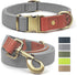 QRDA Dog Collar and Leash Set Silver Gray Adjustable Durable Nylon Pet Collars with Leashes Tactical Dog Leash Breakaway Dog Collar for Small/Medi...