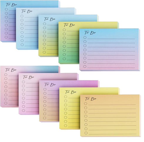 EOOUT 10 Pack Lined Sticky Notes, 500 Sheets to Do List Sticky Notes with Line, 3x4 Inches Self-Stick Notes, Square Sticky Notes for Office, Home,...