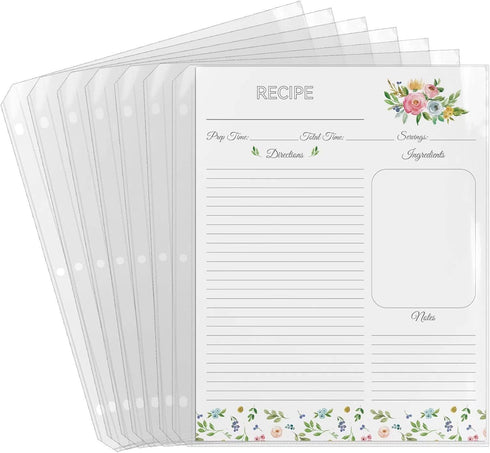 Lubudingjoy Plastic Sleeves for Recipe Binders 8.5 x 11, Recipe Card Page Protectors, 50 Count, Sheet Protectors for Letter Size Paper, Top Loadin...