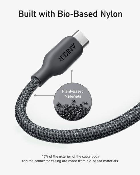 Anker USB C to C Charger Cable (240W, 6ft), Bio-Braided for iPhone 15/15 Plus/ 15 Pro/ 15 Pro Max, MacBook Pro 2020, iPad Pro 2020, iPad Air 4, Sa...