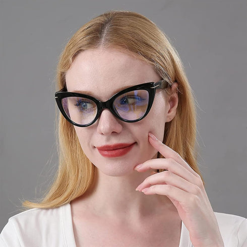 DXYXYO Oversized Cat Eye Reading Glasses Women Blue Light Blocking with Magnification 1.5 Vintage Fashion 3 Pack Anti Blue Retro Cute Computer Rea...