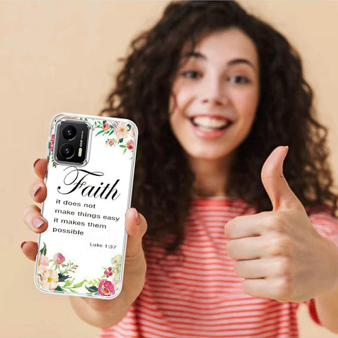 for Motorola Moto G 5G 2023 Clear Case with 1-37 Bible Verse Christian Pattern for Women Men Dual Layer Hybrid Soft TPU Hard PC Shockproof Protect...