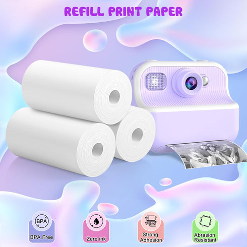 Printer Paper for Kids Instant Print Camera - Thermal Printing Paper Set Refill Replace Printer Paper - Printing Paper Replacement 6 Rolls for TOZ...