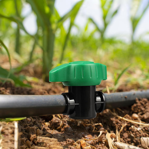 1/2 Inch Drip Irrigation Barbed Valve, 15 Pcs Barbed Switch Valves Drip Line Parts for 1/2" Drip Tubing (.570-.620" ID), 1/2 in. in-line Barbed Sh...