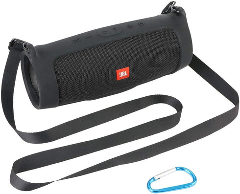 co2CREA Silicone Travel Case Replacement for JBL Charge 4 Waterproof Bluetooth Speaker (Black Case)...