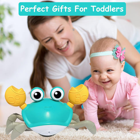 Baby Toys Crawling Crab - Infant Tummy Time Toys 3 4 5 6 7 8 9 10 11 12 Baby Toys 6-12 12-18 Months Light-up Musical Walking Sensory Induction Cra...