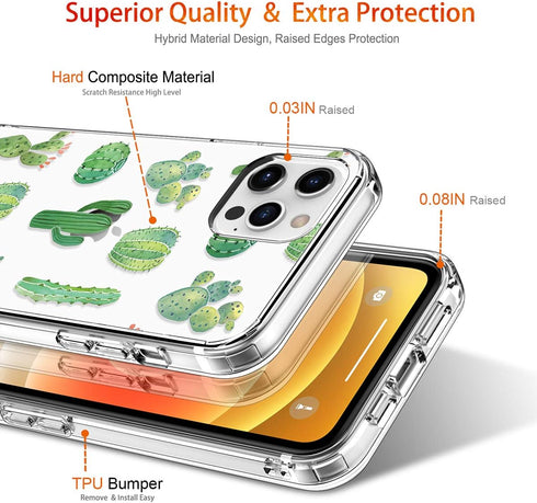 GiiKa for iPhone 12 Pro Max Case with Screen Protector, Clear Full Body Shockproof Protective Floral Girls Women Hard Case with TPU Bumper Cover P...