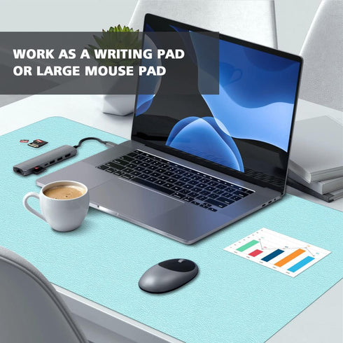 Multifunctional Office Desk Pad Mat Blotter on Top of Desks Non-slip Desk Writing Mat Waterproof Desk Mat Protector for Desktop PVC Leather Desk M...