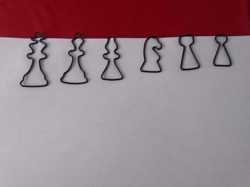 96 Count Chess Pieces Shaped Paper Clips (16 per shape) Great for Paper Clip Collectors or Office Gift - Comes in Round Tin with Lid and Gift Box ...
