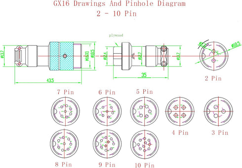 16.4 ft GX16 4 Pin Cable Double Female Head Aviation Cordset, GX16 4 Pin Panel Mount Circular Metal Aviation Connector Adapter Female to Female 20...
