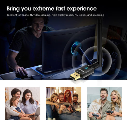 EDUP AC600M USB WiFi Adapter for PC, Wireless USB Network Adapters Dual Band 2.4G/5.8Ghz Wi-Fi Dongle Antenna for Laptop Desktop Compatible Window...