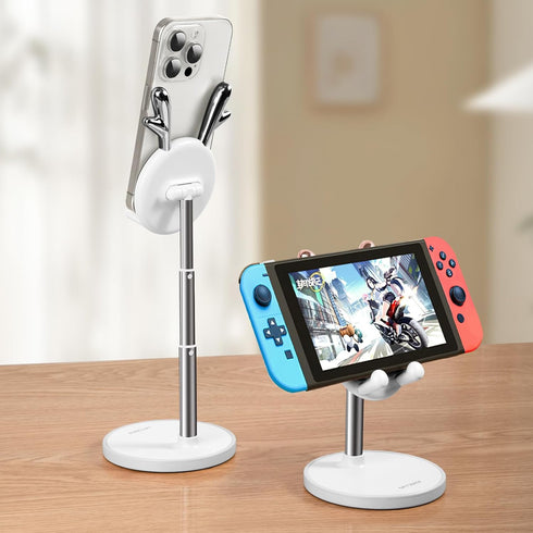 OATSBASF Cute Cell Phone Stand, Adjustable Deer Ears Phone Stand for Desk, Thick Case Friendly Holder Compatible with iPhone, Kindle, iPad, Switch...
