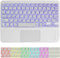 Wireless Bluetooth Keyboard,10-inch Ultra-Slim 7 Color Backlight Keyboard with Touchpad,Rechargeable Wireless Magnetic Bluetooth Portable Keyboard...