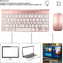 Keyboard mouse set , 2.4G , 78 keys, USB thin etched keycaps, mute , ergonomic design, QWERTY, for PC, laptop(Rose gold)...