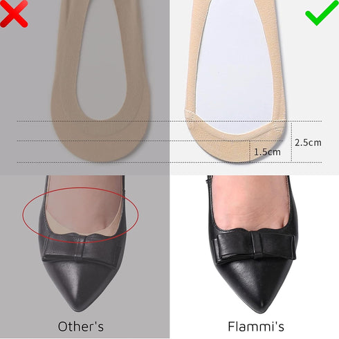 Womens TRULY No Show Socks for Flats Heels Non Slip Cotton Ultra Low Cut Liner Socks(3-Black+Grey+Nude,5-7.5)...