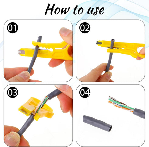 Wire Stripper Cable Stripper Wire Straightener Electrical 2 Pack Network Cable Untwist Tool Set Mini Engineer Wire Stripper Punch Down Cutter Dual...