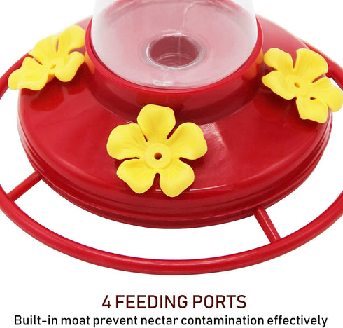 Twinkle Star Outdoor Hummingbird Feeder with 4 Feeding Ports, 20 Ounce...