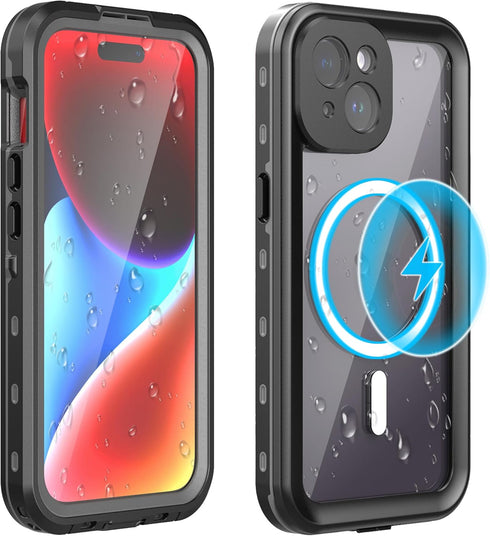 iPhone 15 Mobile Phone Waterproof Case, Built-in scratch resistant & anti-fingerprint Screen Protector,Wireless Charging, Dust,Drop,Snow & WaterPr...