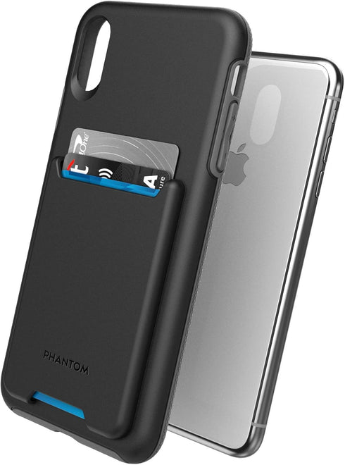ENCASED iPhone XR Wallet Case (2018) Ultra Durable Cover with Card Holder Slot (4 Credit Cards Capacity) (Phantom Black)...